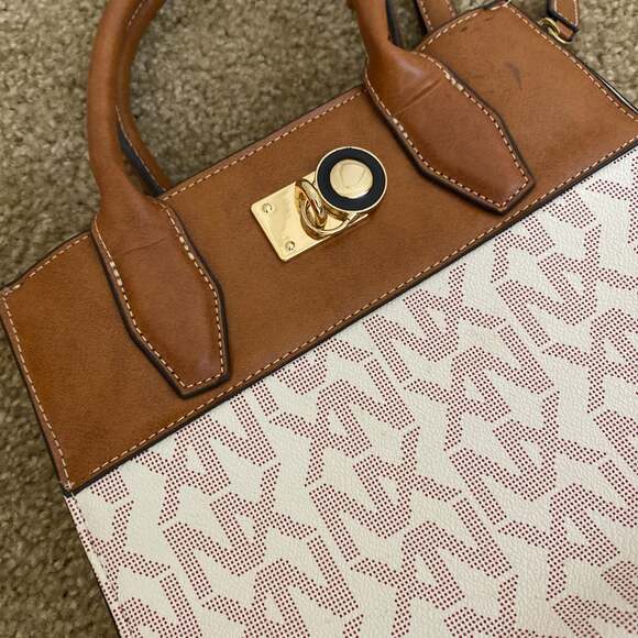 Noble Exchange (NX) Monogram Logo Vanilla/Tan Belted Satchel - Picture 11 of 11